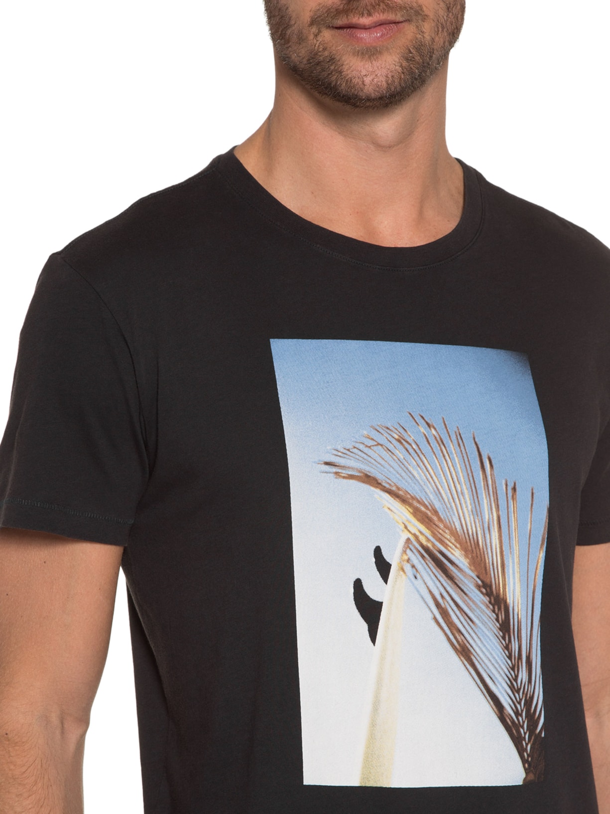 Camiseta Masculina Soft Used Folha Seca Preto Osklen