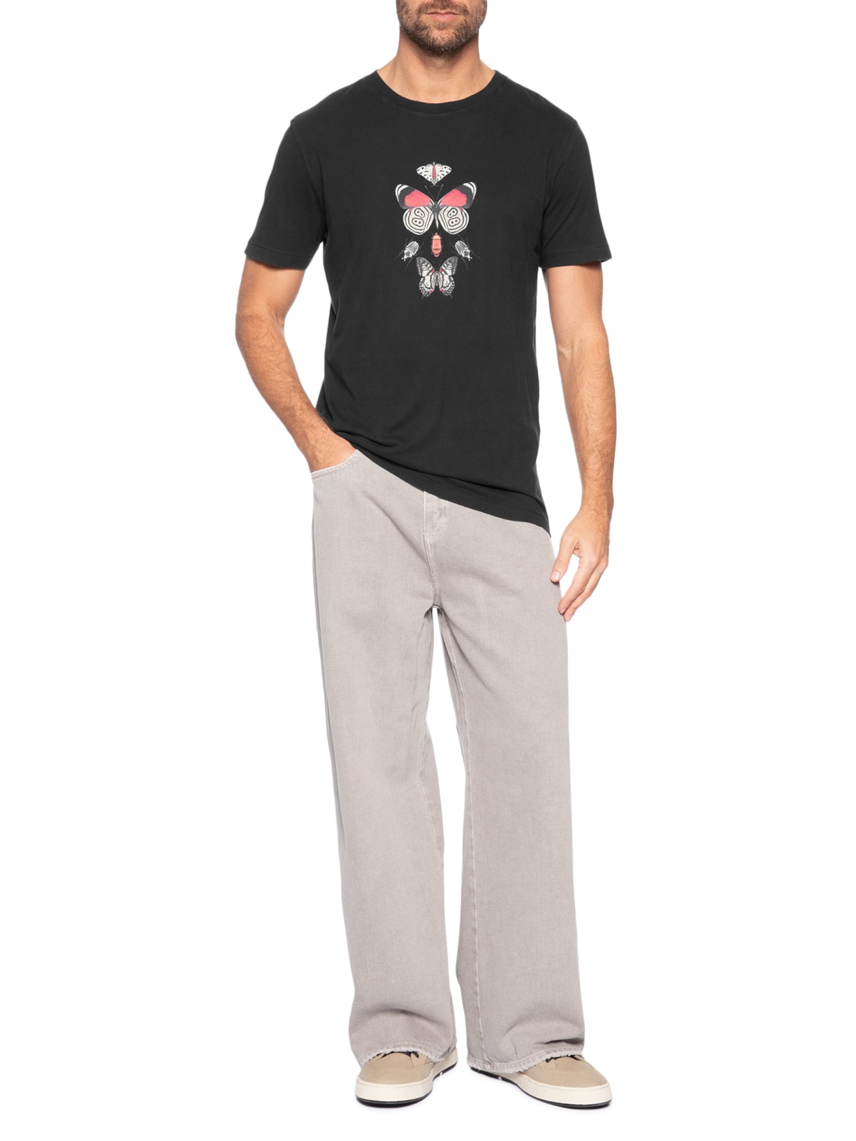 Camiseta Masculina Soft Used Insecta Preto Osklen