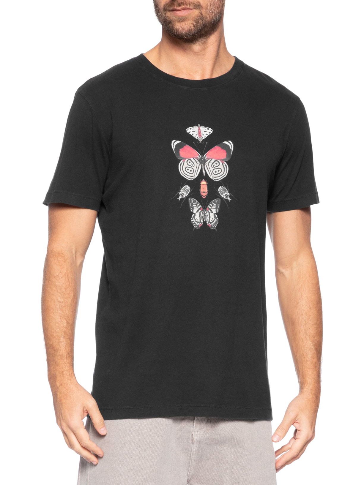 Camiseta Masculina Soft Used Insecta Preto Osklen