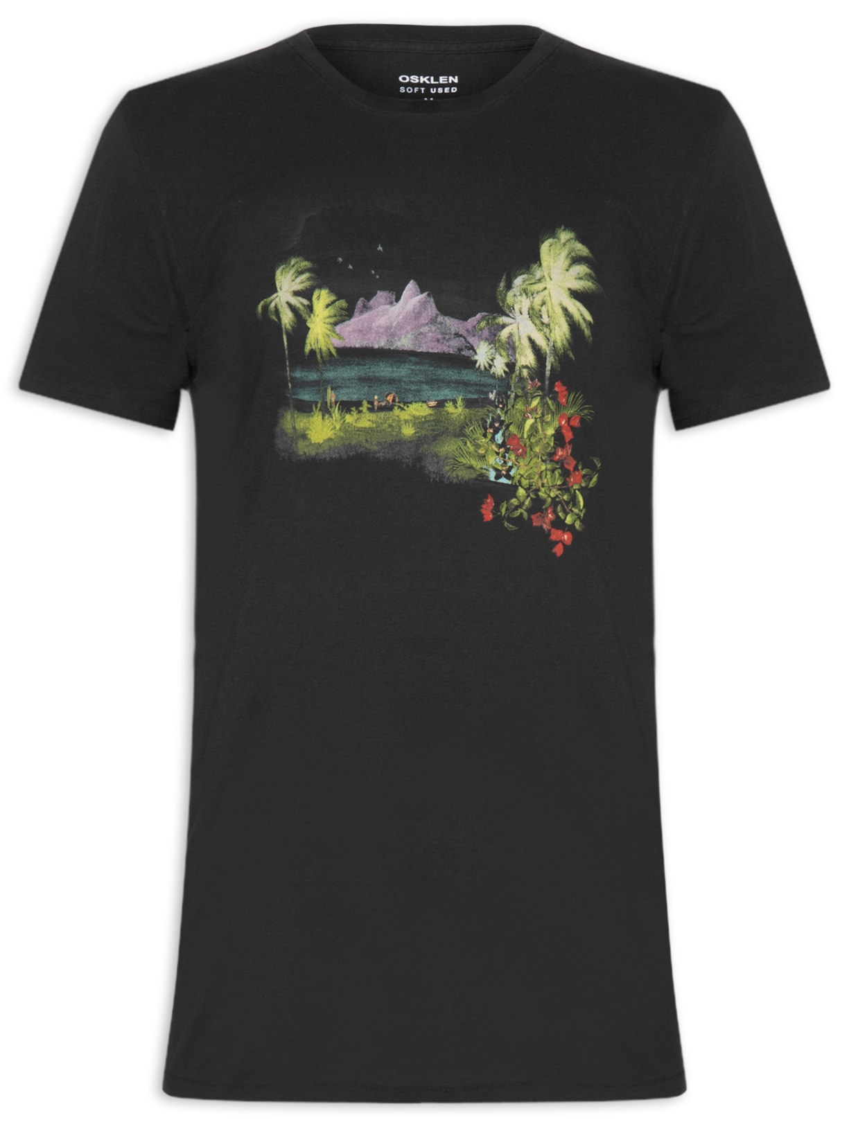 Camiseta Masculina Soft Used Rio Manga Curta - Preto