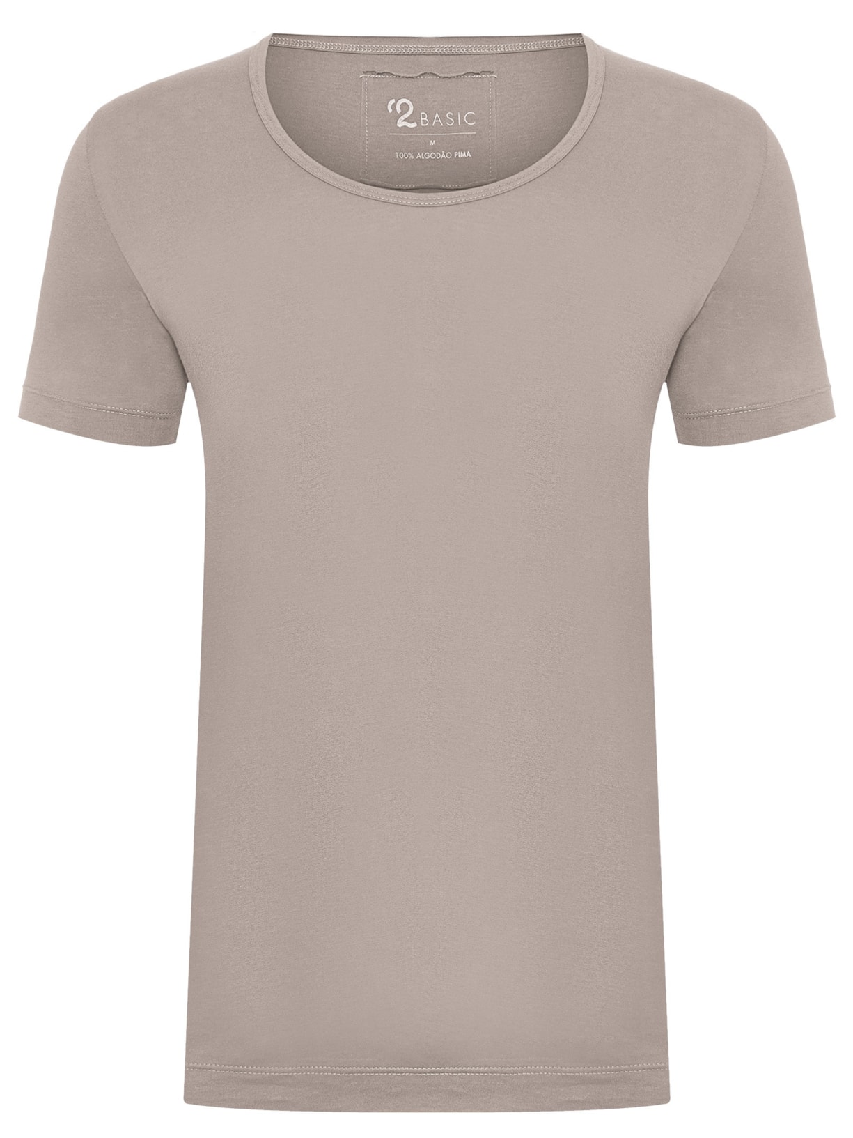 Camiseta Masculina Soho Gola U Slim Fit Algodão Pima - Cinza