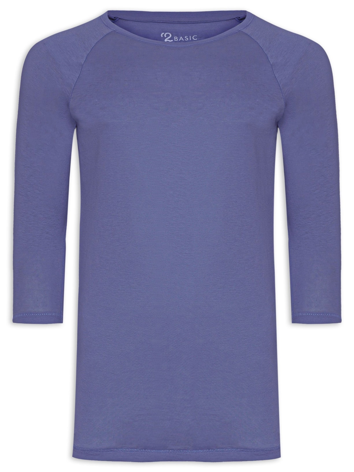Camiseta Masculina Soho Manga Longa Raglan Algodão Pima - AZUL