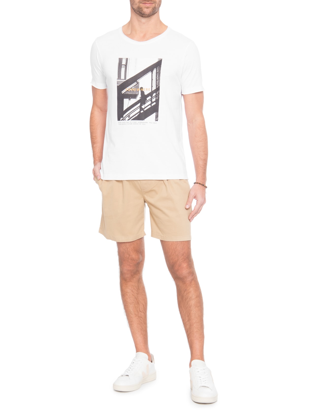 Camiseta Masculina Somewhere Branco Urbô