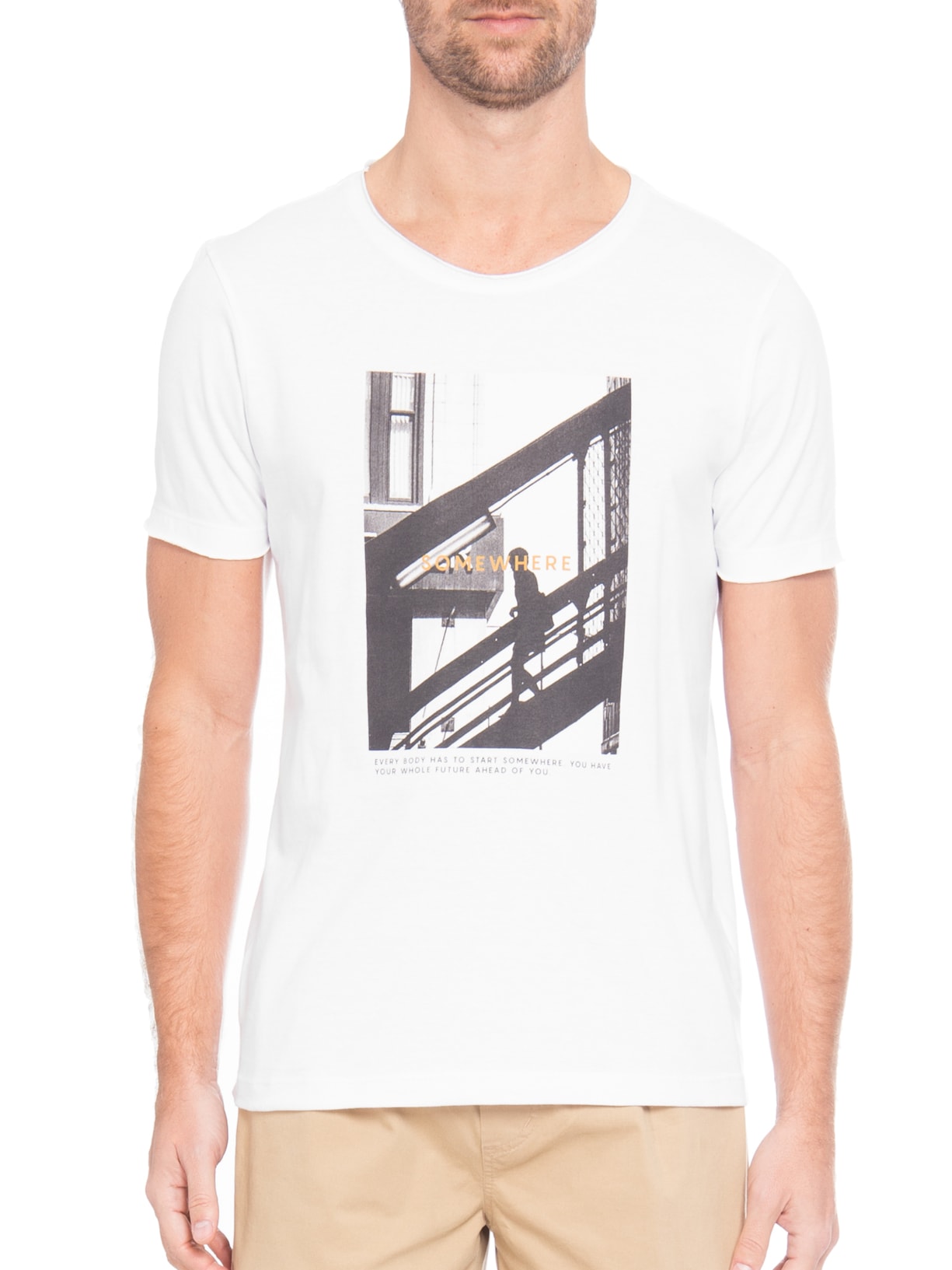 Camiseta Masculina Somewhere Branco Urbô