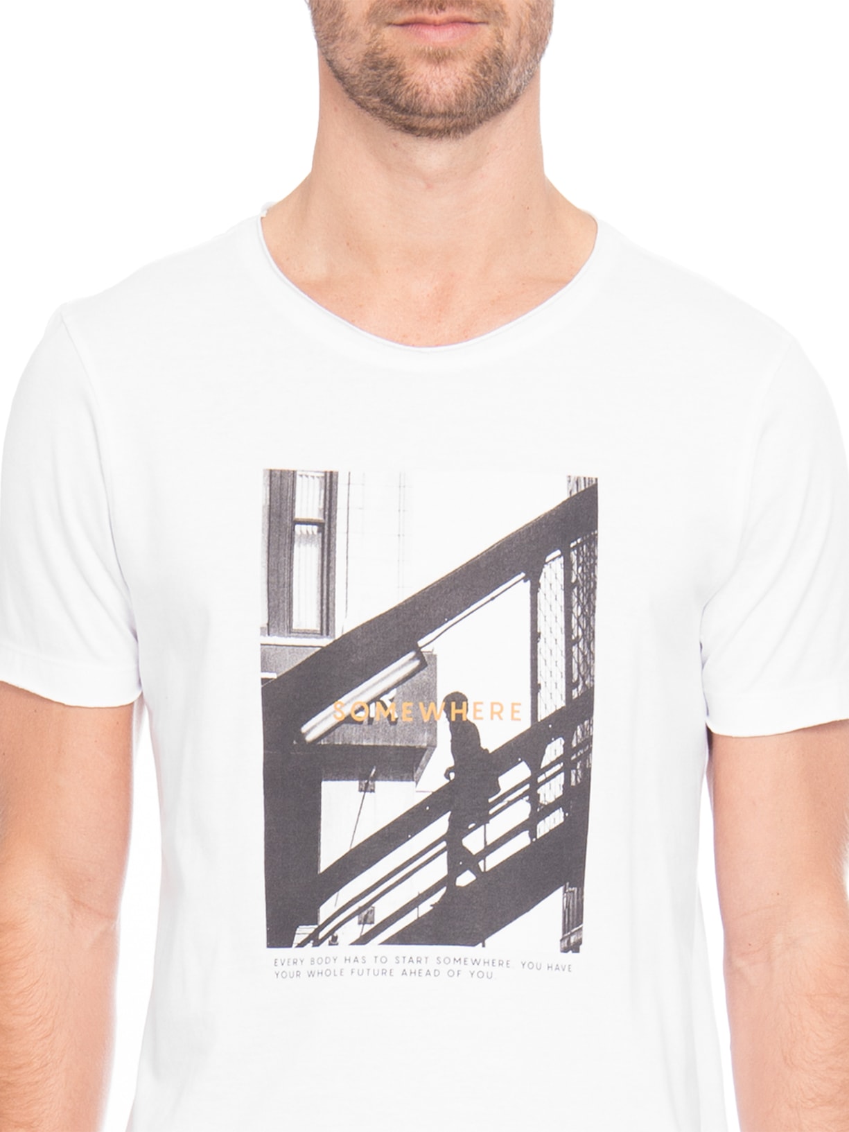 Camiseta Masculina Somewhere Branco Urbô