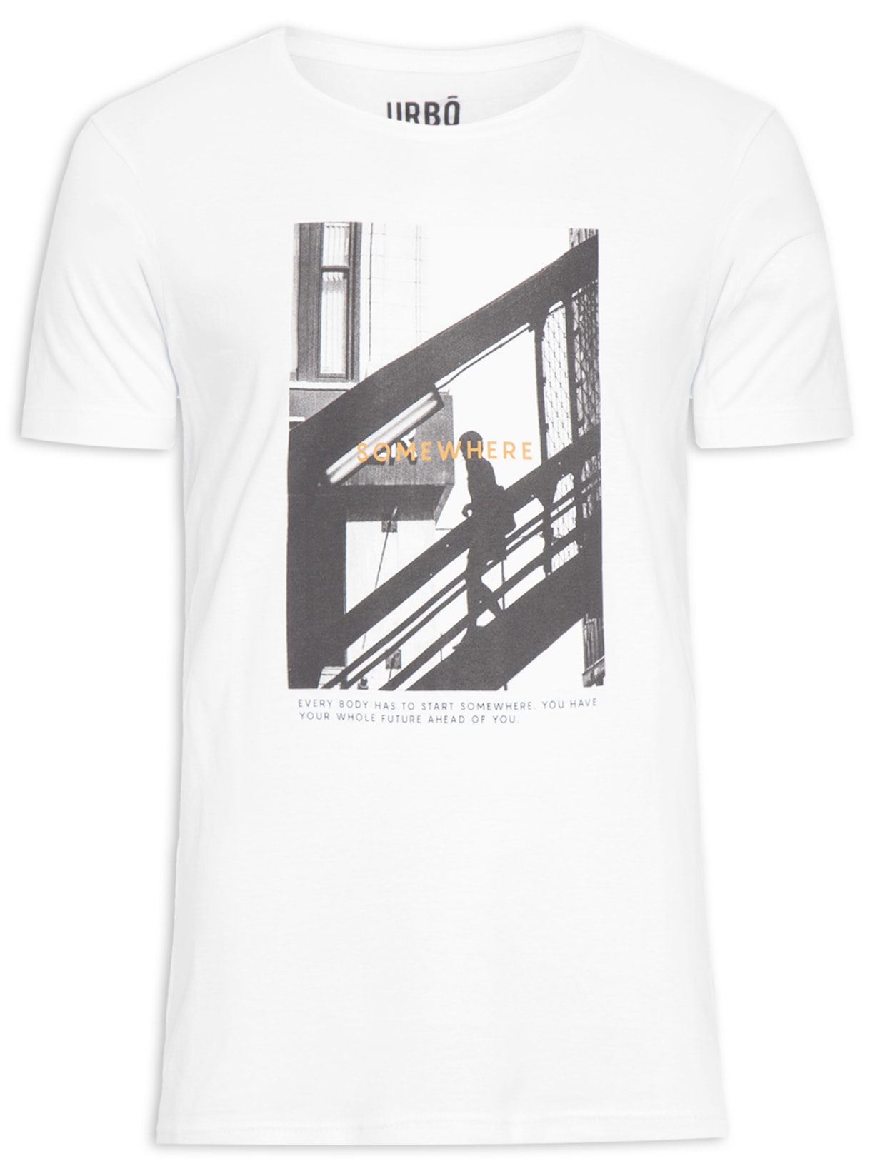 Camiseta Masculina Somewhere - Branco