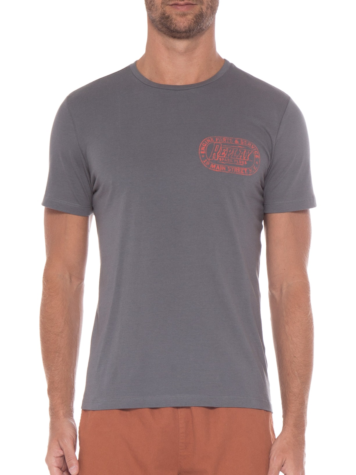 Camiseta Masculina Speedways R81 Cinza Replay