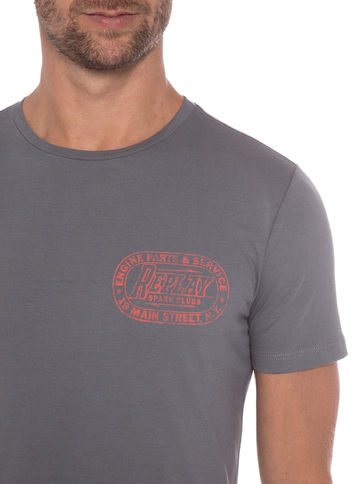 Camiseta Masculina Speedways R81 Cinza Replay