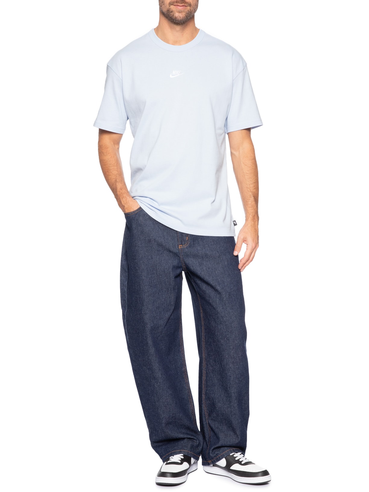 Camiseta Masculina Sportswear Premium Ess Azul Nike
