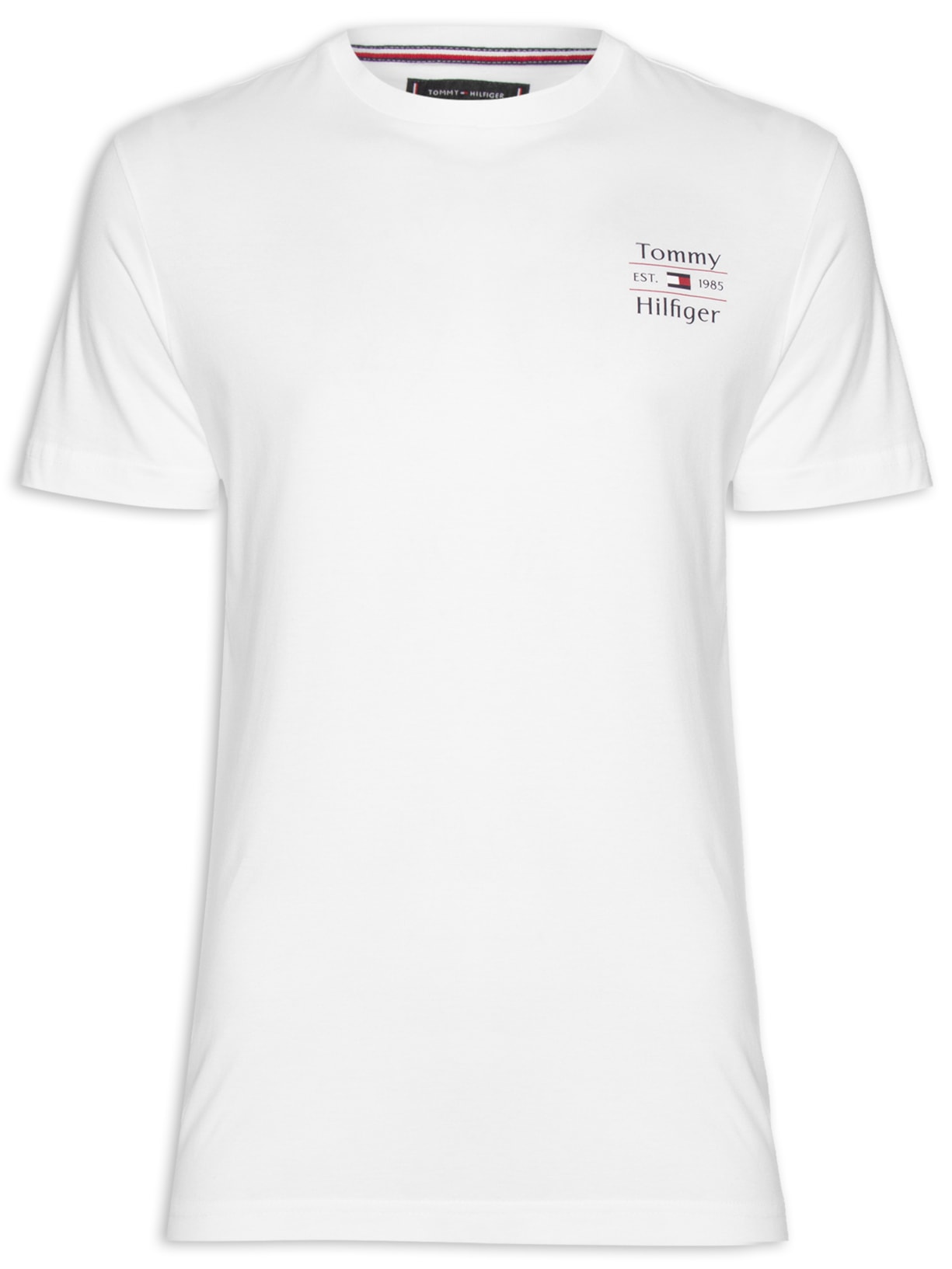 Camiseta Masculina Stack Logo Regular Fit Em Algodão - Branco
