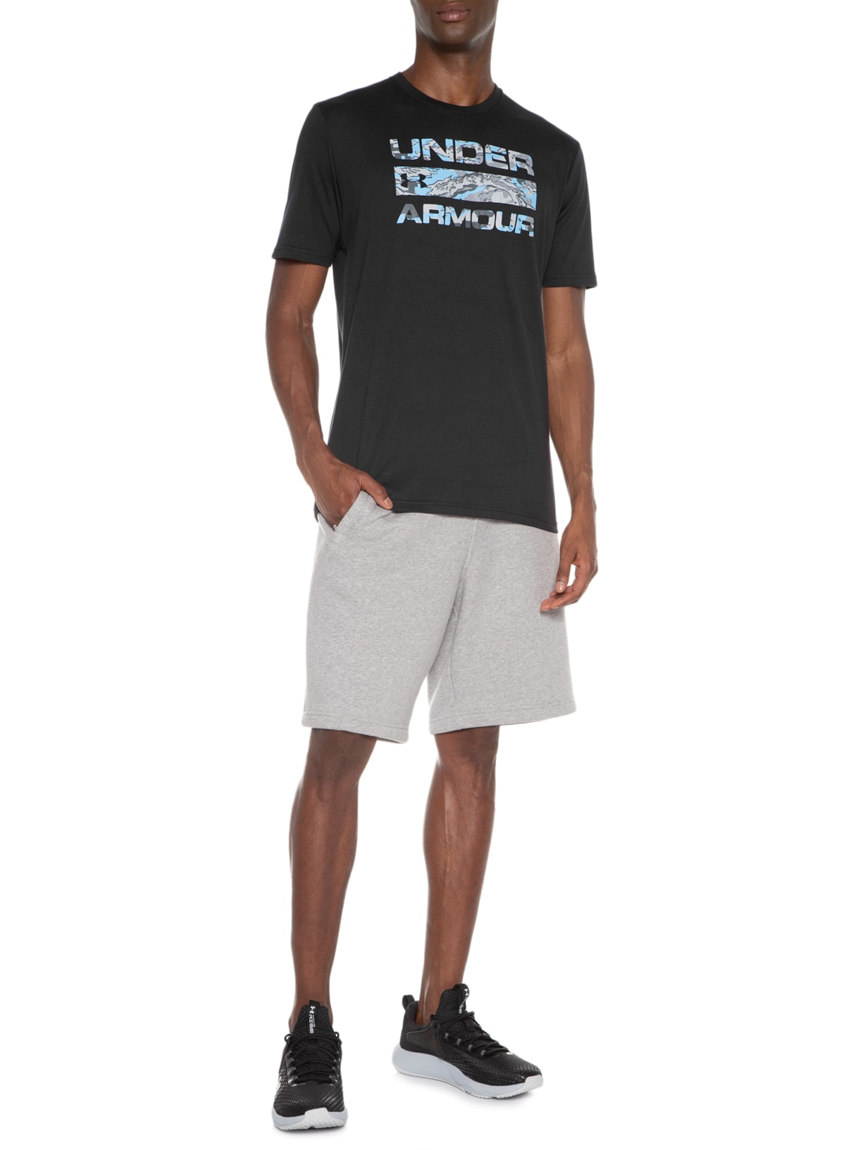 Camiseta Masculina Stacked Logo Preto Under Armour