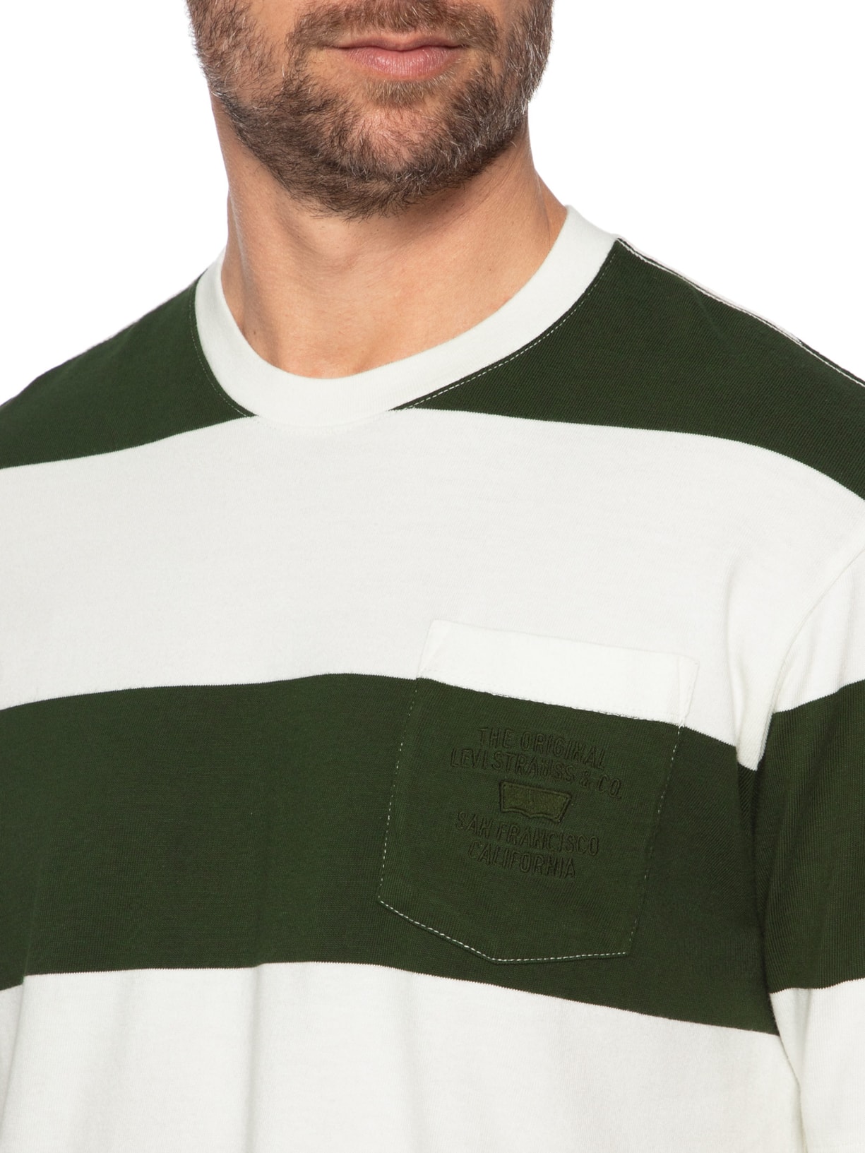 Camiseta Masculina Stepped Hem Half-Sleeve Verde Levi's