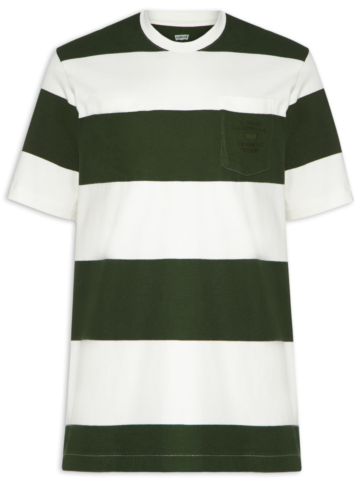 Camiseta Masculina Stepped Hem Half-Sleeve - Verde