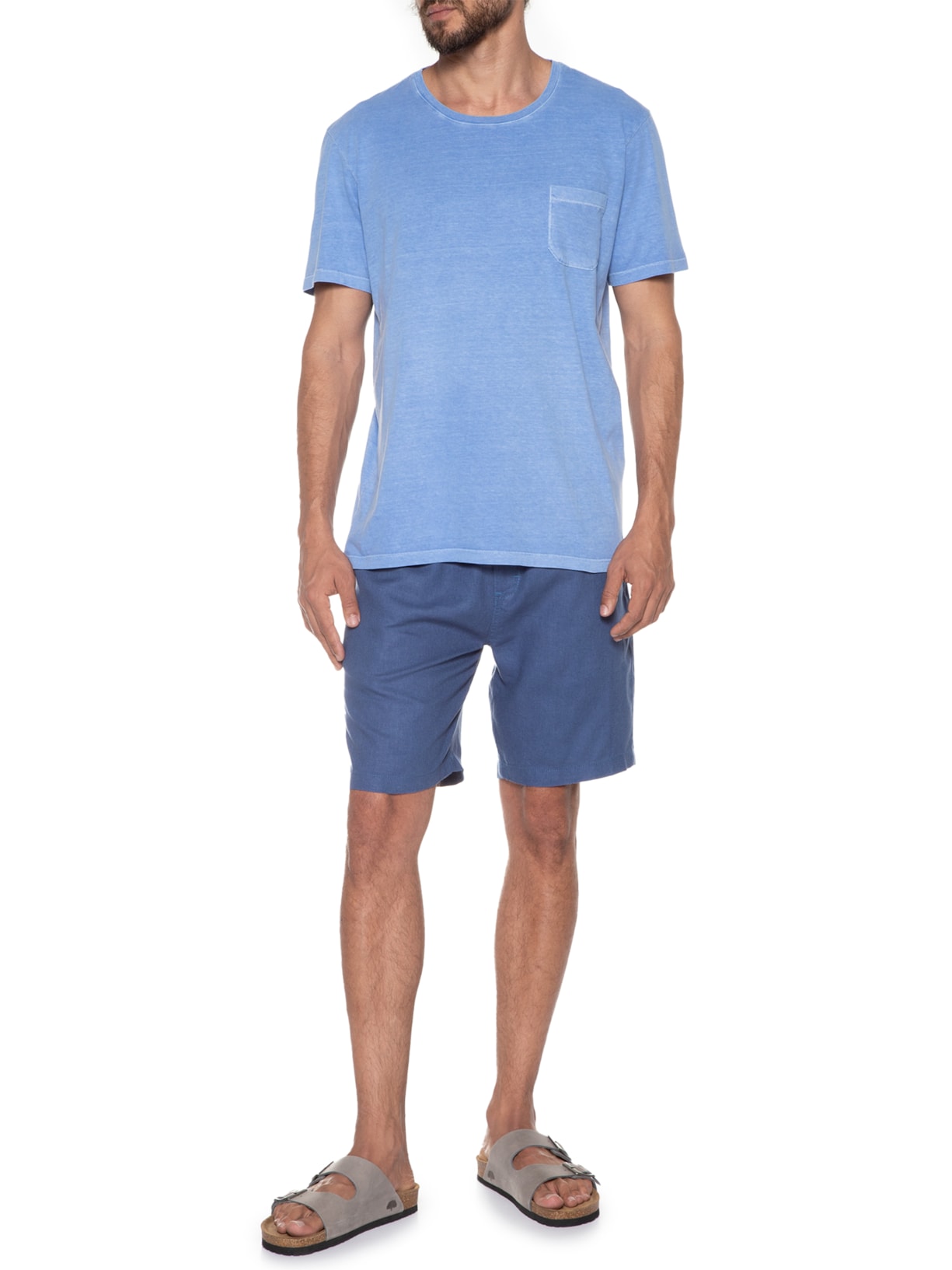 Camiseta Masculina Stone Bolso Azul Zapalla