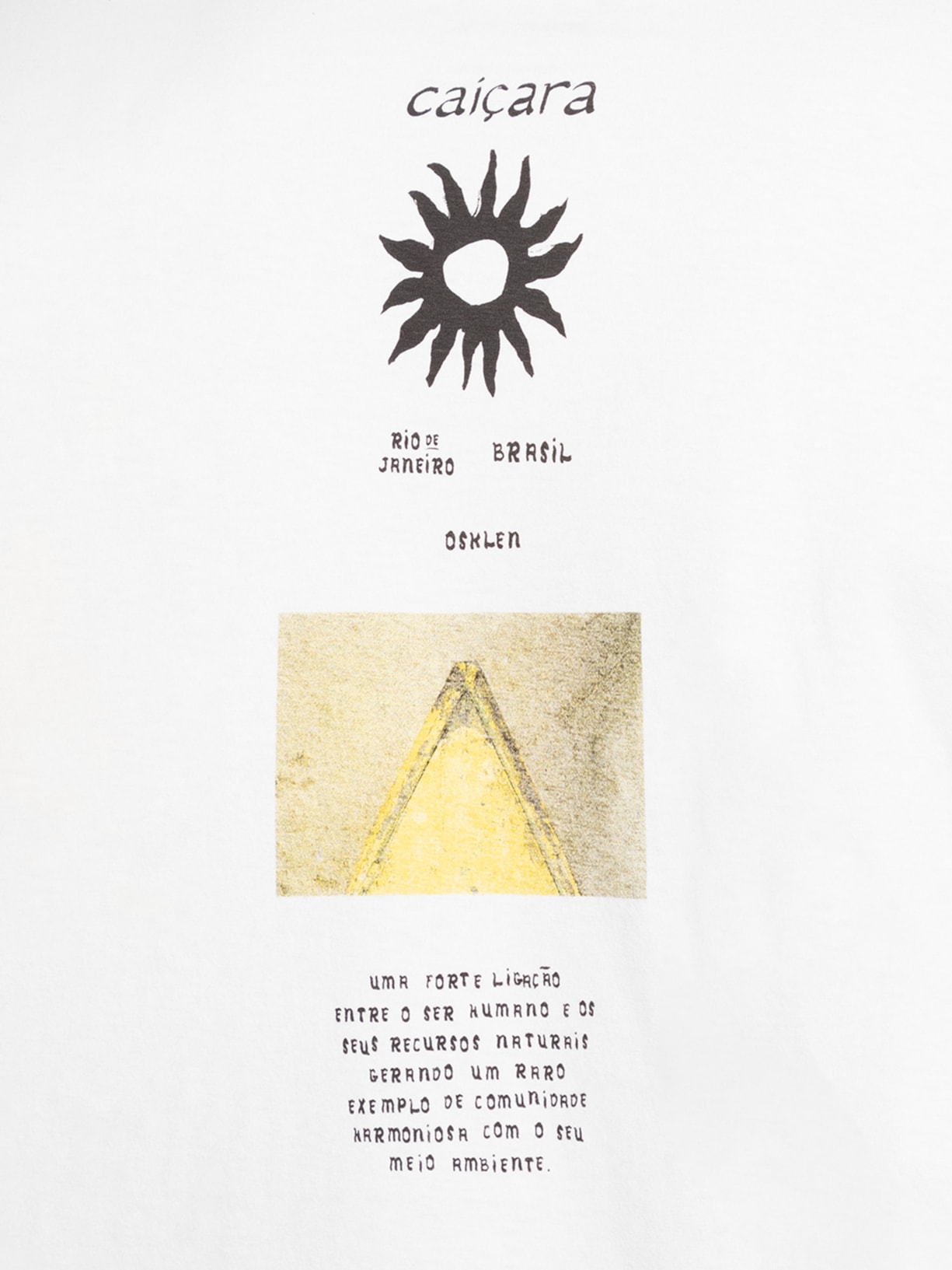 Camiseta Masculina Stone Caiçara Pics Regenerate Life Branco Osklen