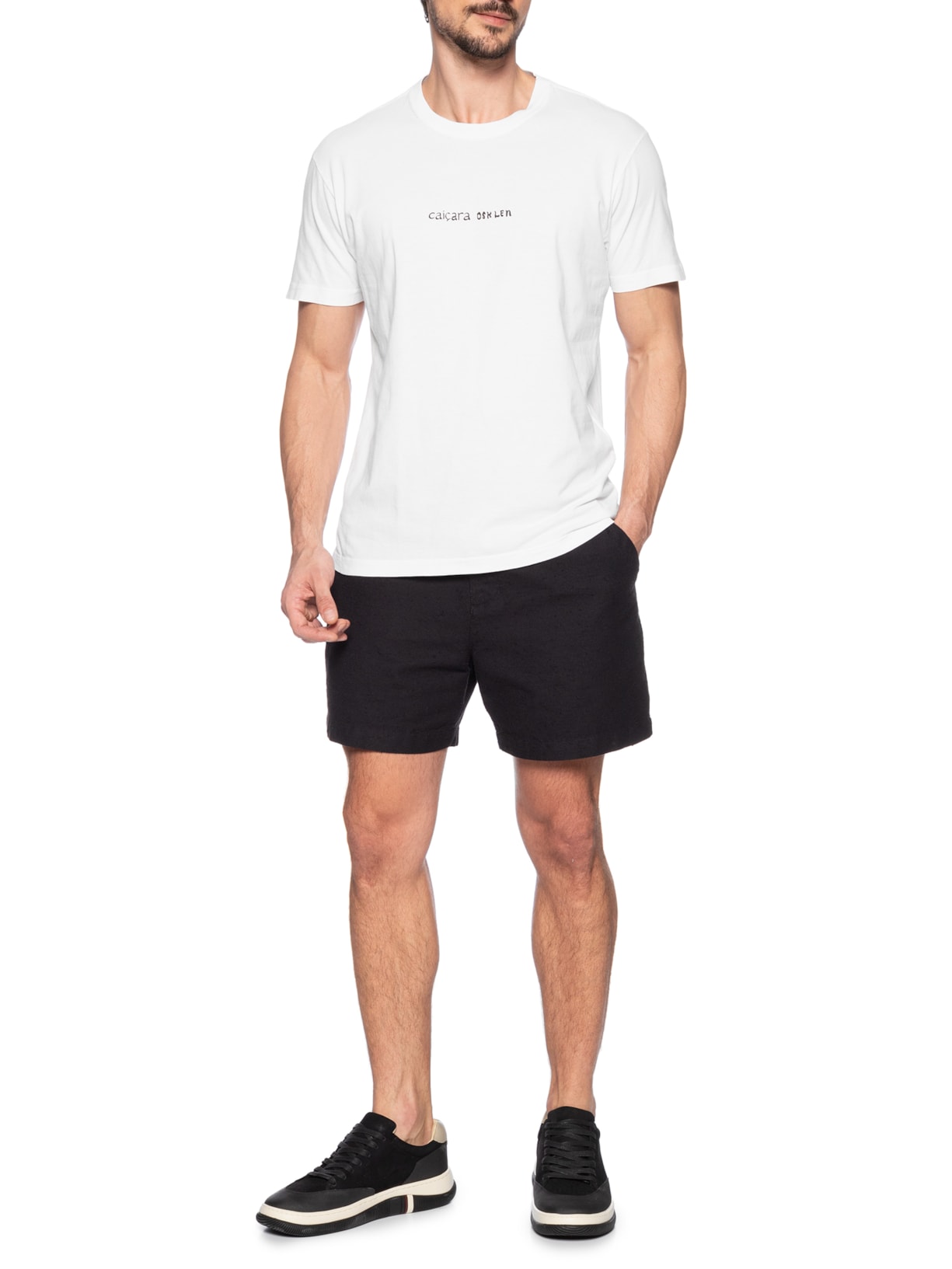 Camiseta Masculina Stone Caiçara Pics Regenerate Life Branco Osklen