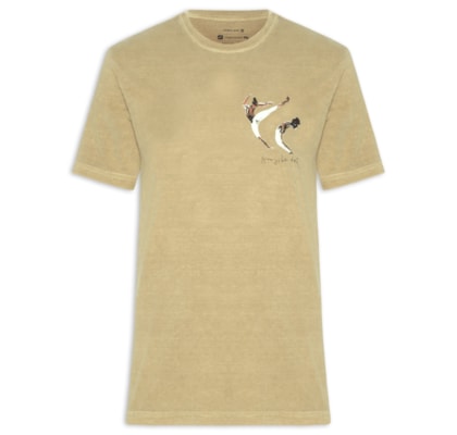 Camiseta Masculina Stone Capoeira 2 Manga Curta - Bege