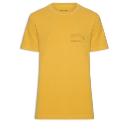 Camiseta Masculina Stone Carimbo Manga Curta - Amarelo