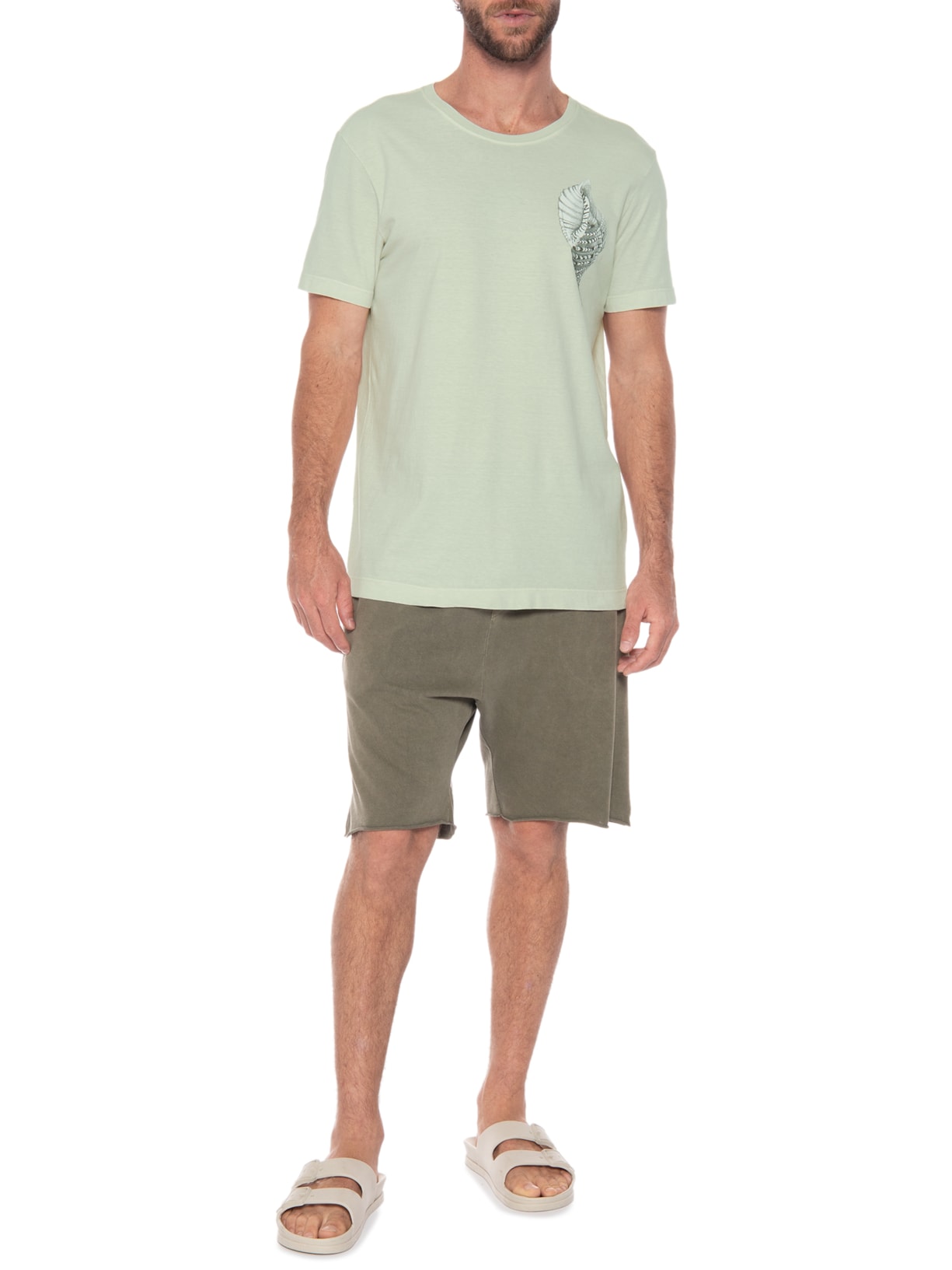 Camiseta Masculina Stone Concha Bege Osklen