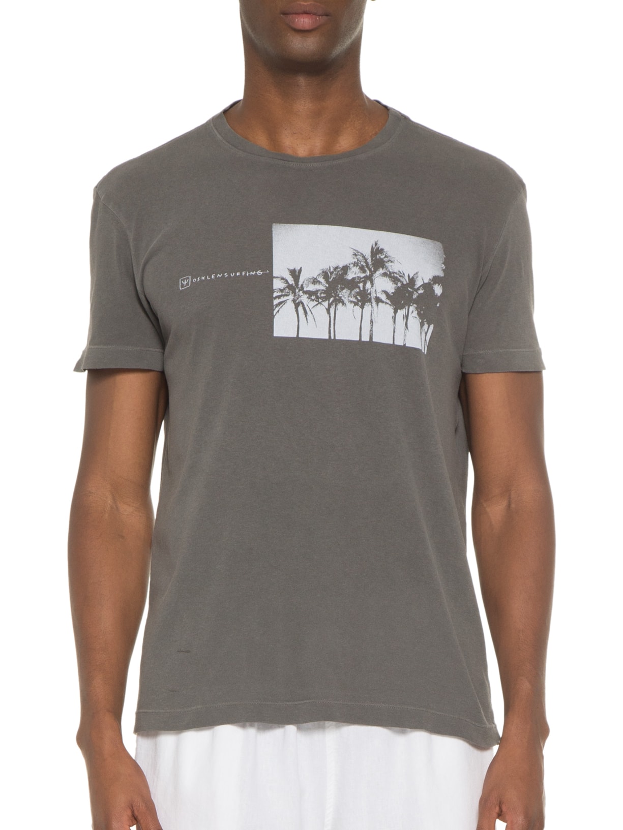 Camiseta Masculina Stone Coqueiros Cinza Osklen