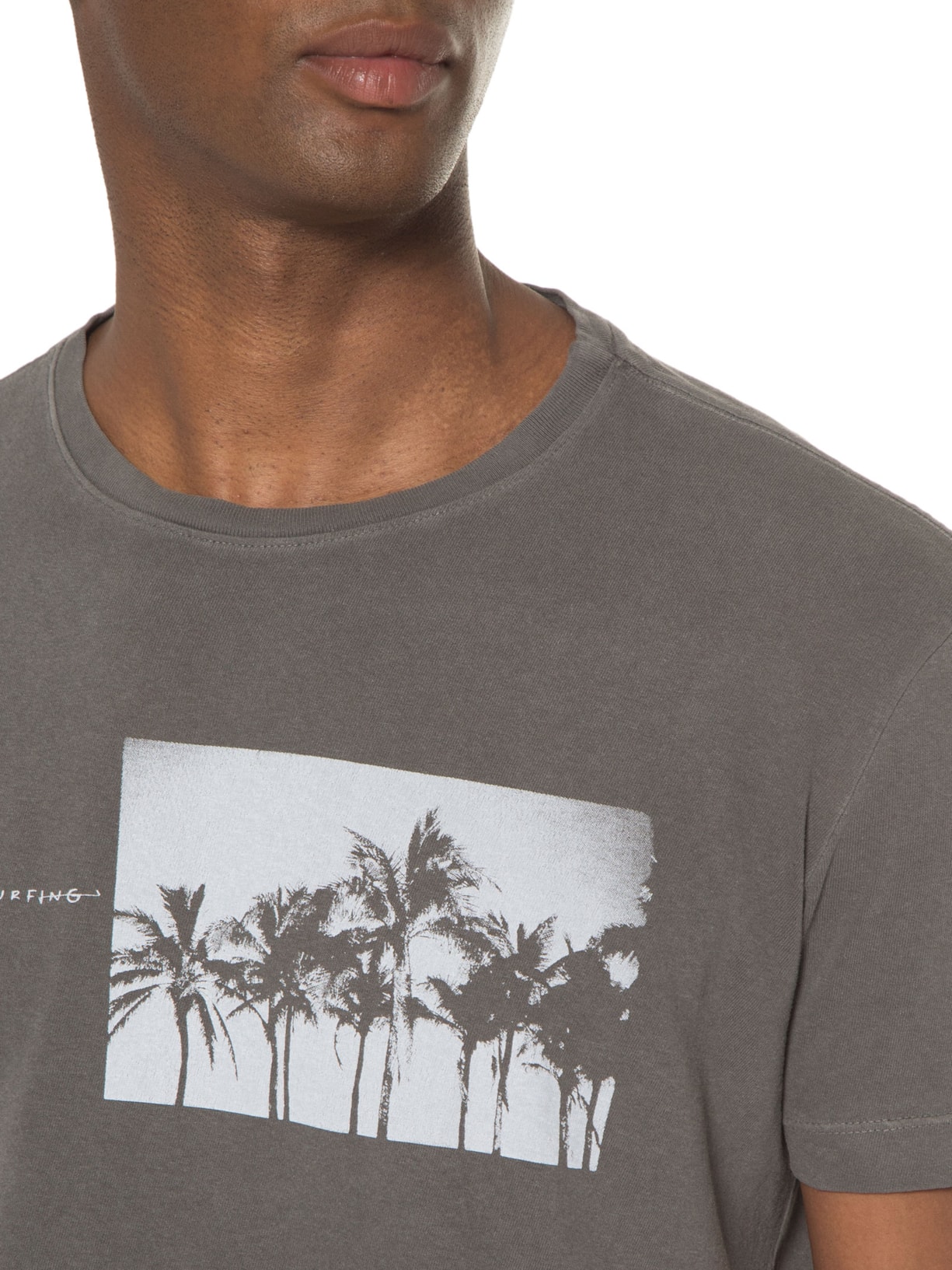 Camiseta Masculina Stone Coqueiros Cinza Osklen