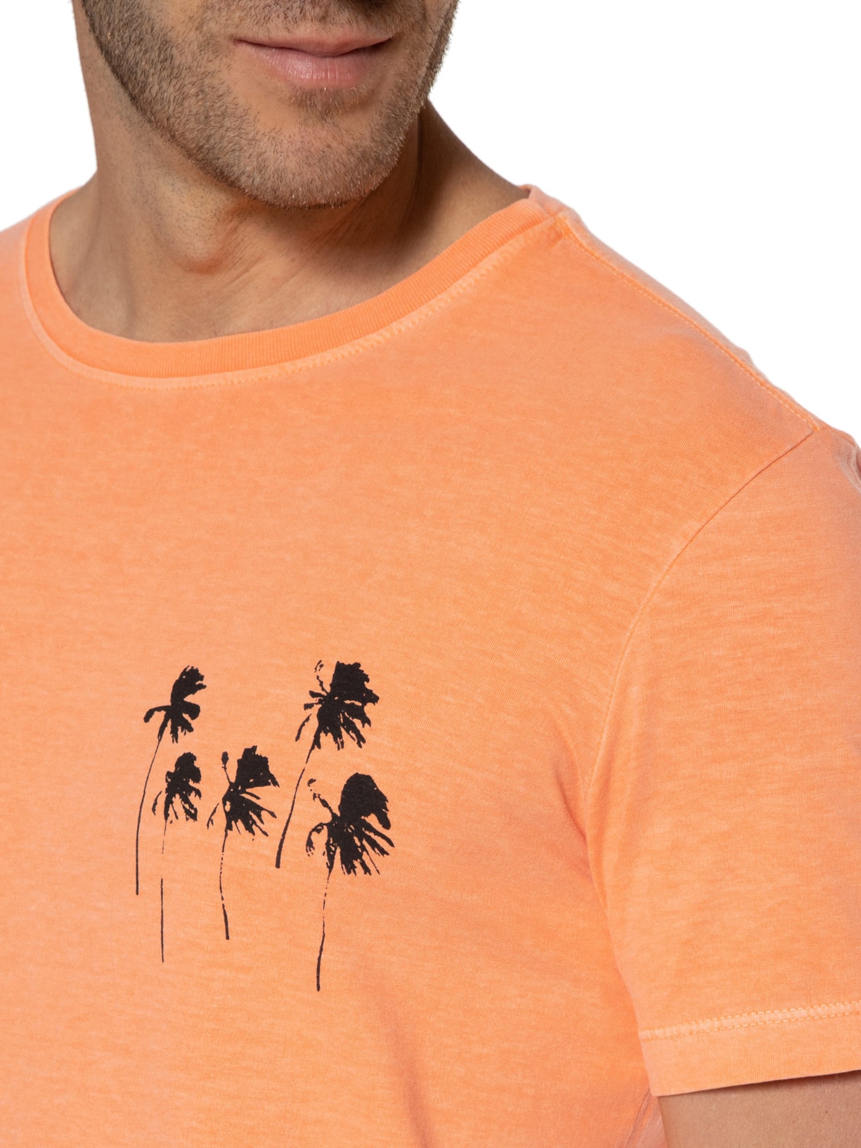 Camiseta Masculina Stone Coqueiros Laranja Osklen