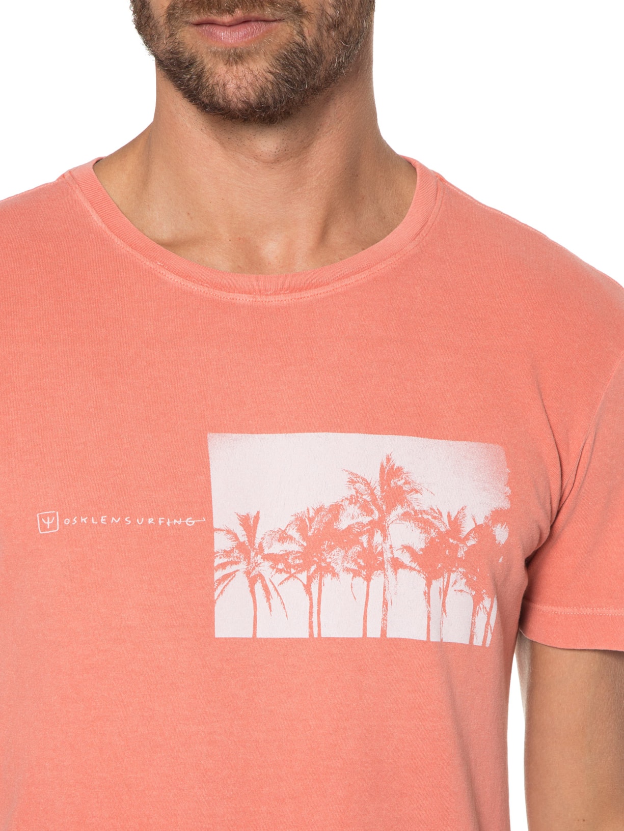 Camiseta Masculina Stone Coqueiros Laranja Osklen