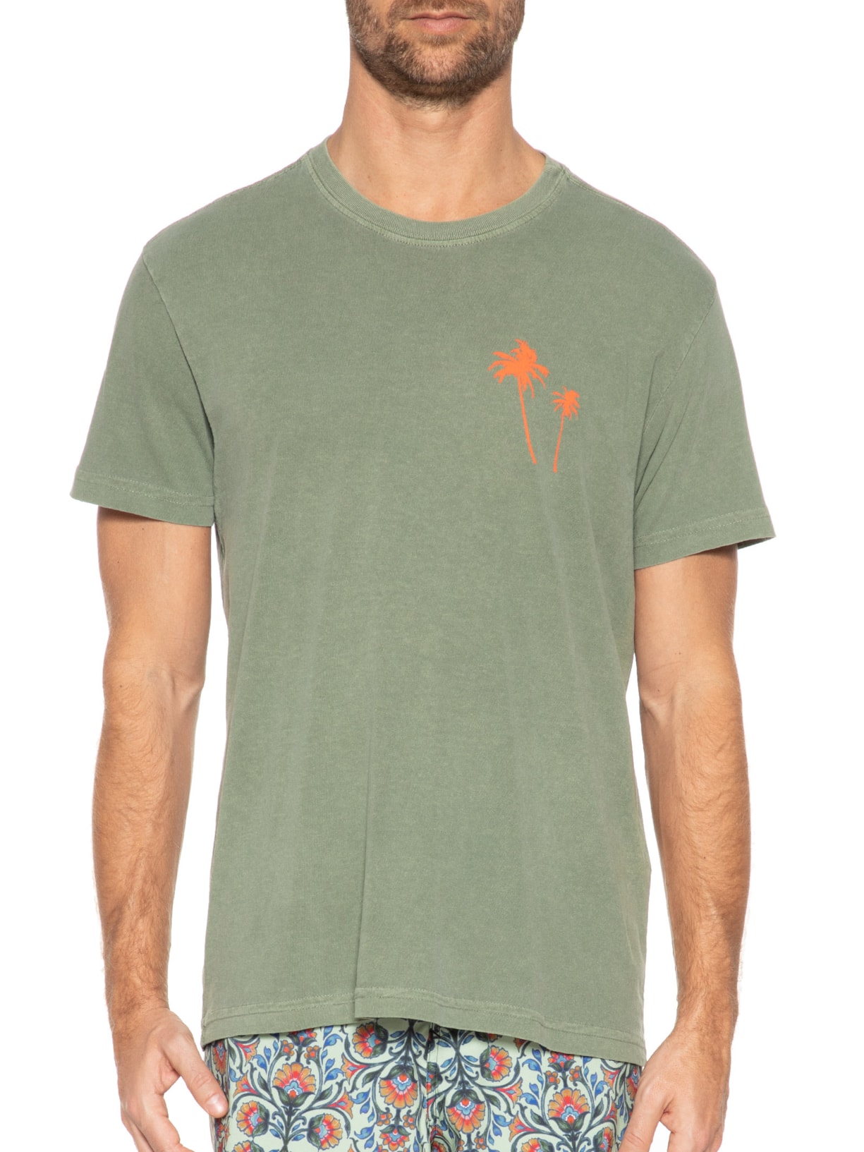 Camiseta Masculina Stone Coqueiros Verde Osklen