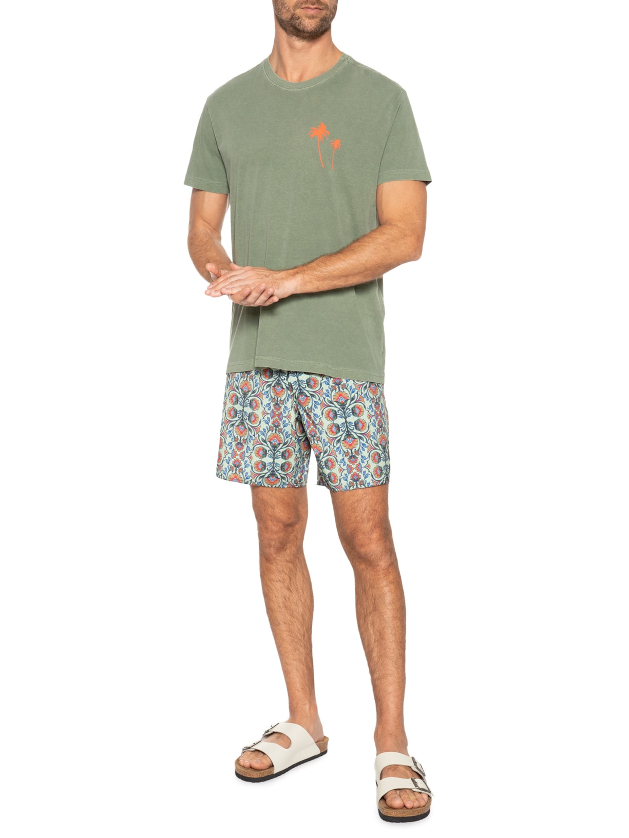 Camiseta Masculina Stone Coqueiros Verde Osklen