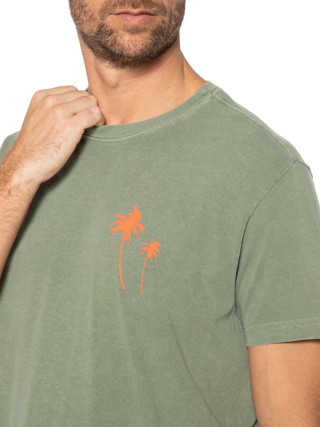 Camiseta Masculina Stone Coqueiros Verde Osklen