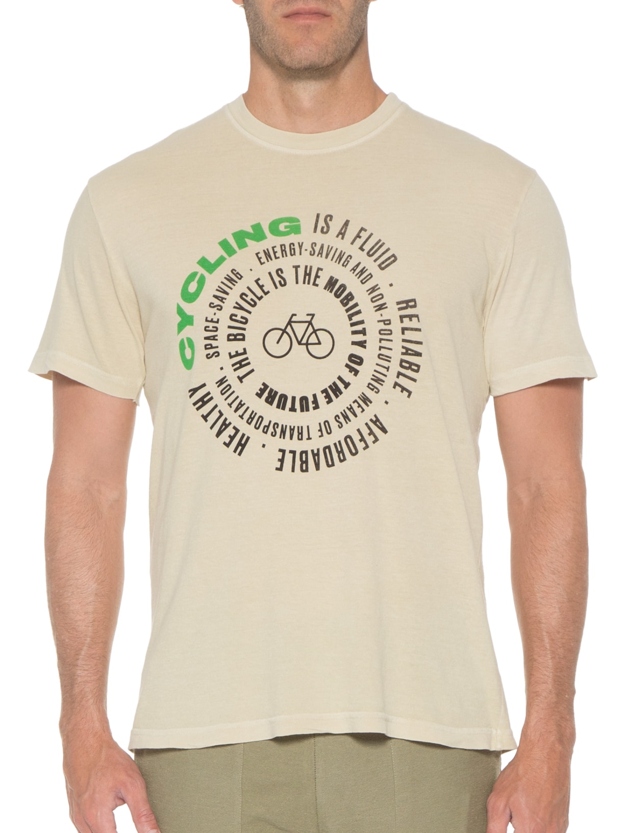 Camiseta Masculina Stone Cycling Bege Osklen