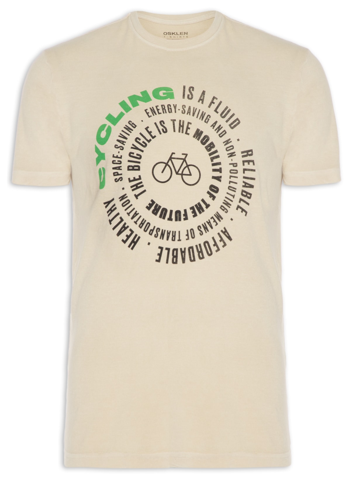 Camiseta Masculina Stone Cycling Bege Osklen