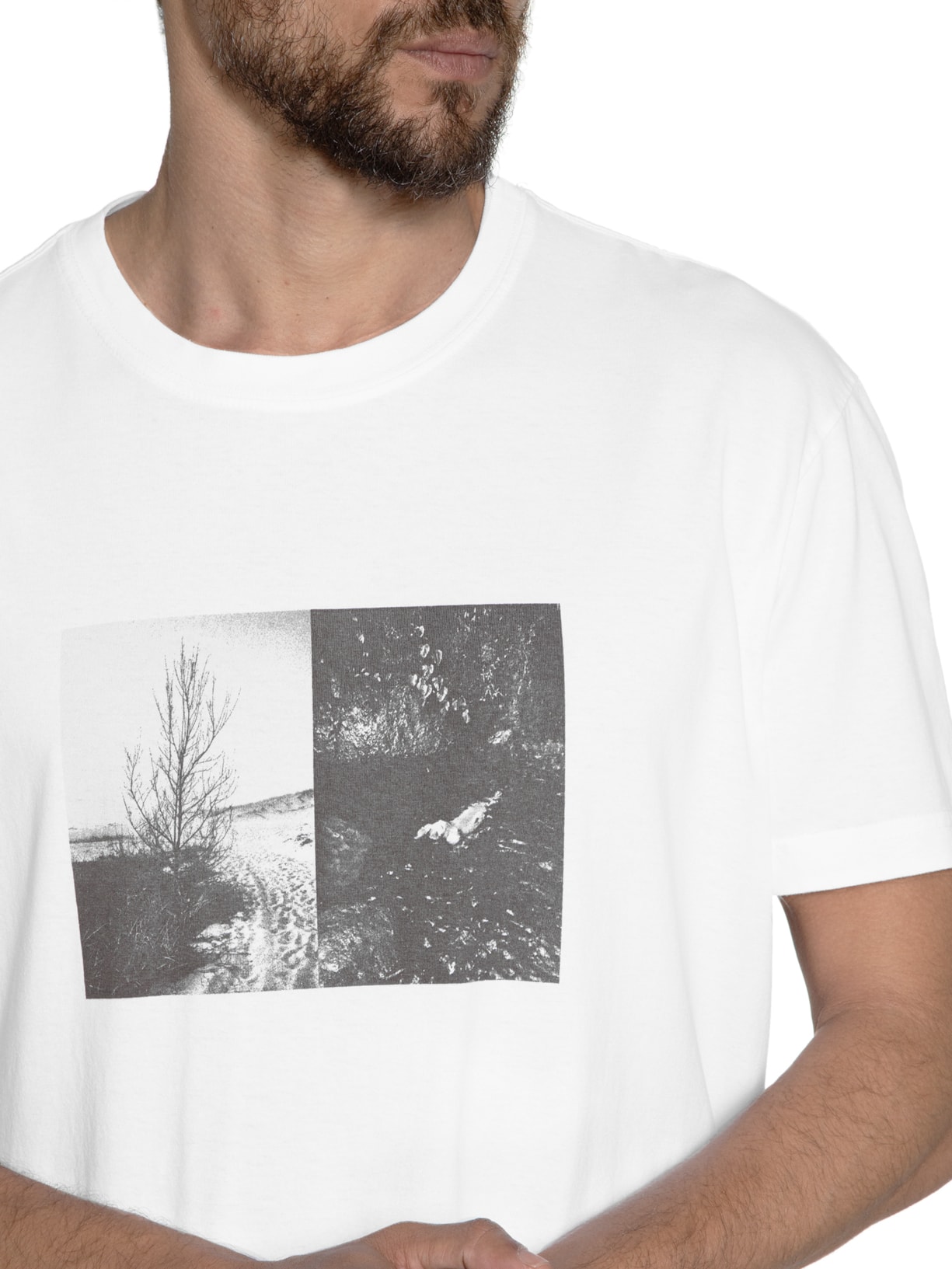 Camiseta Masculina Stone Diptico Branco Osklen