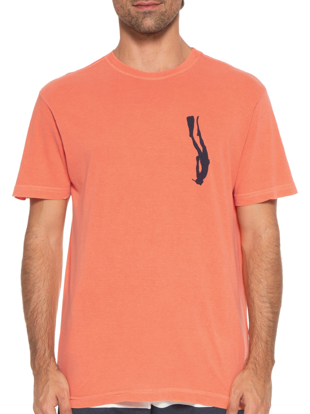 Camiseta Masculina Stone Diver Laranja Osklen