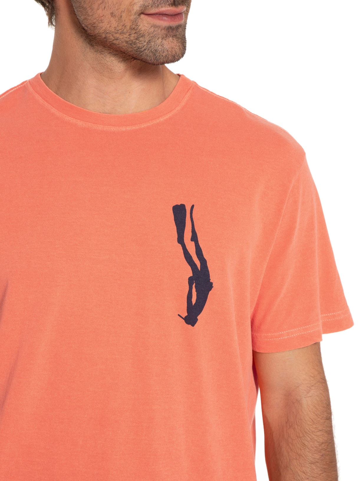 Camiseta Masculina Stone Diver Laranja Osklen