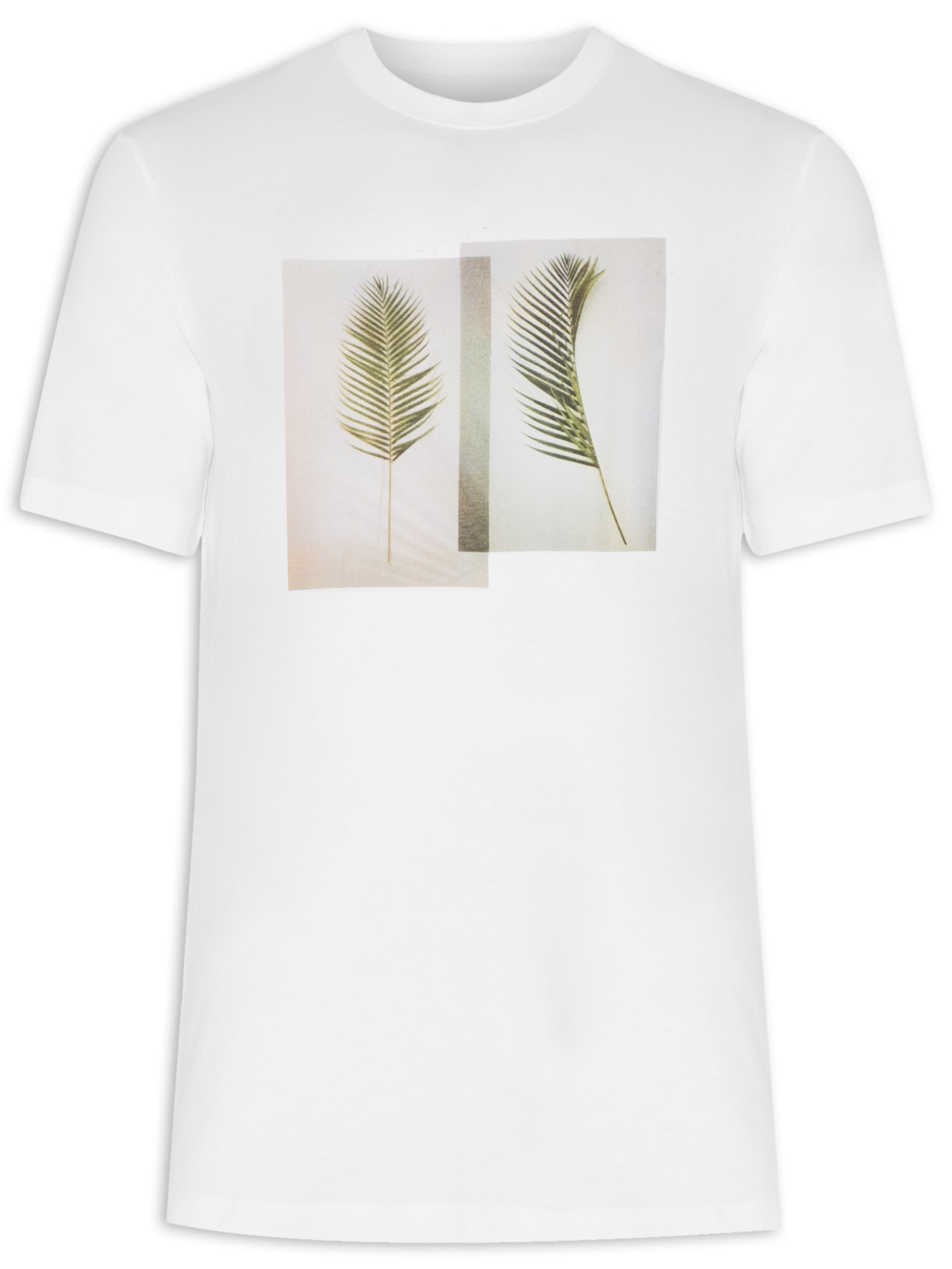 Camiseta Masculina Stone Duas Folhas - Branco