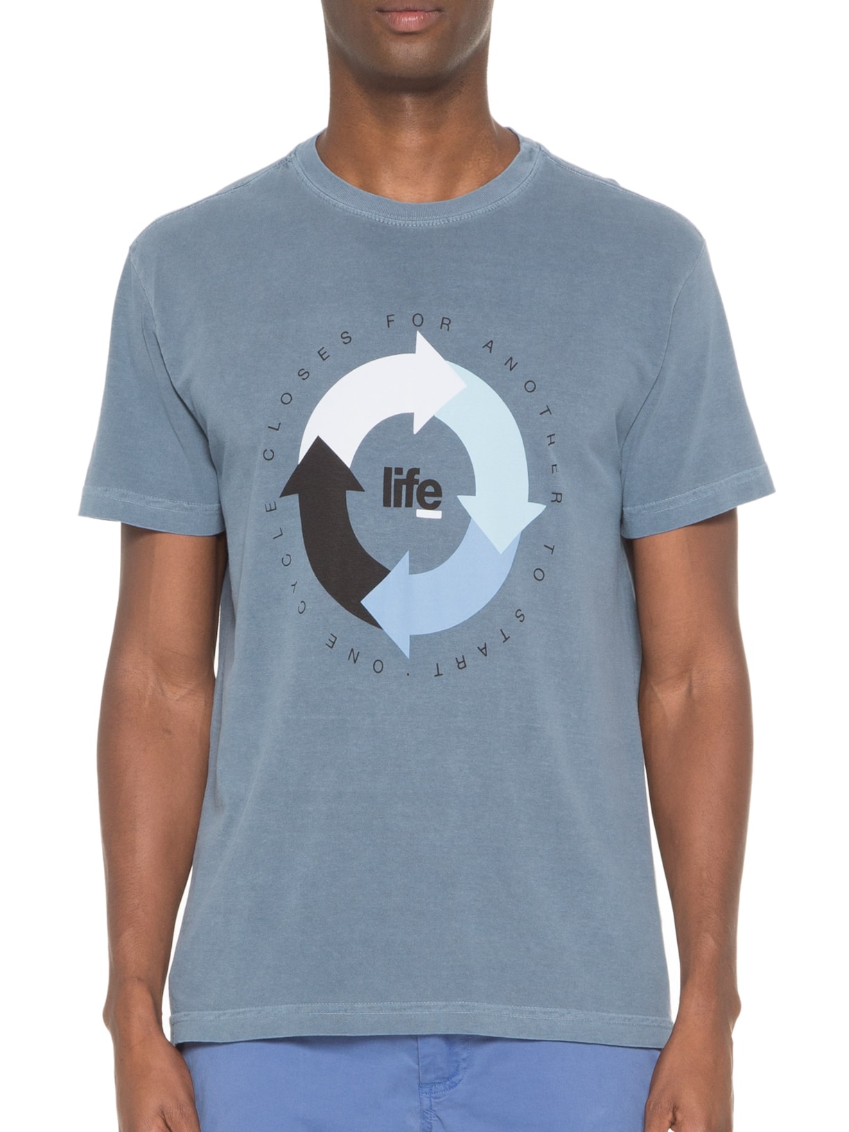 Camiseta Masculina Stone Eco Life Cycle Azul Osklen