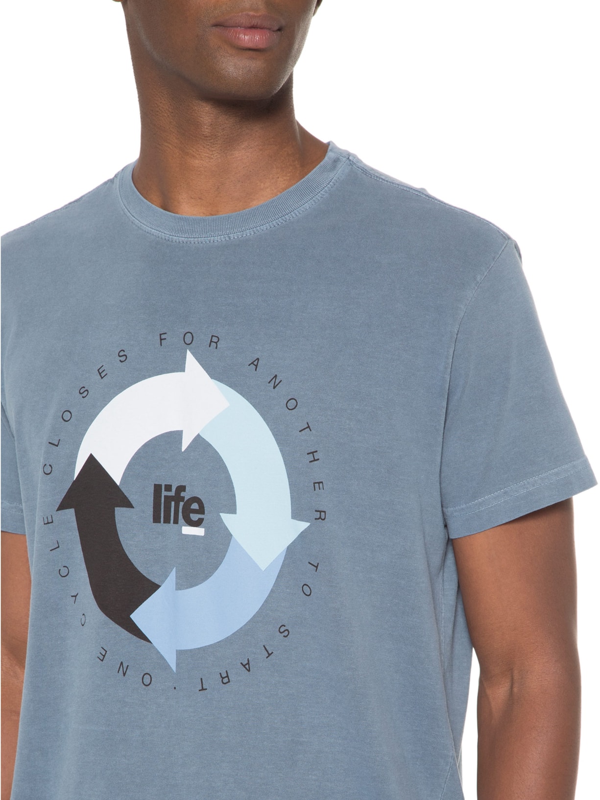 Camiseta Masculina Stone Eco Life Cycle Azul Osklen