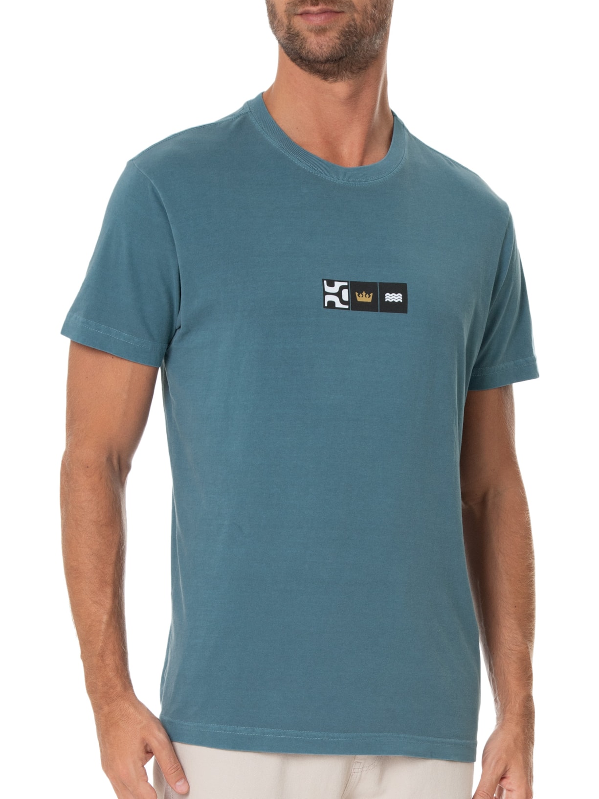 Camiseta Masculina Stone Elements Azul Osklen