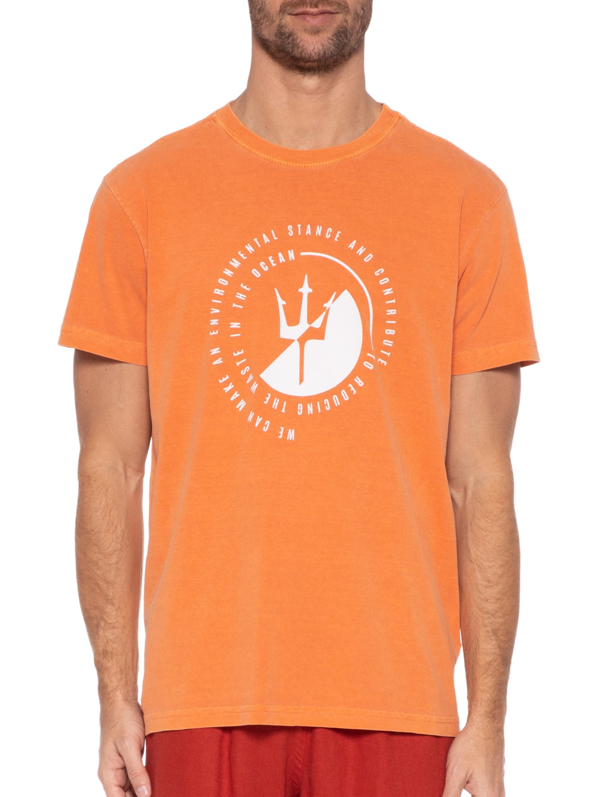 Camiseta Masculina Stone Environmental Stance Laranja Osklen