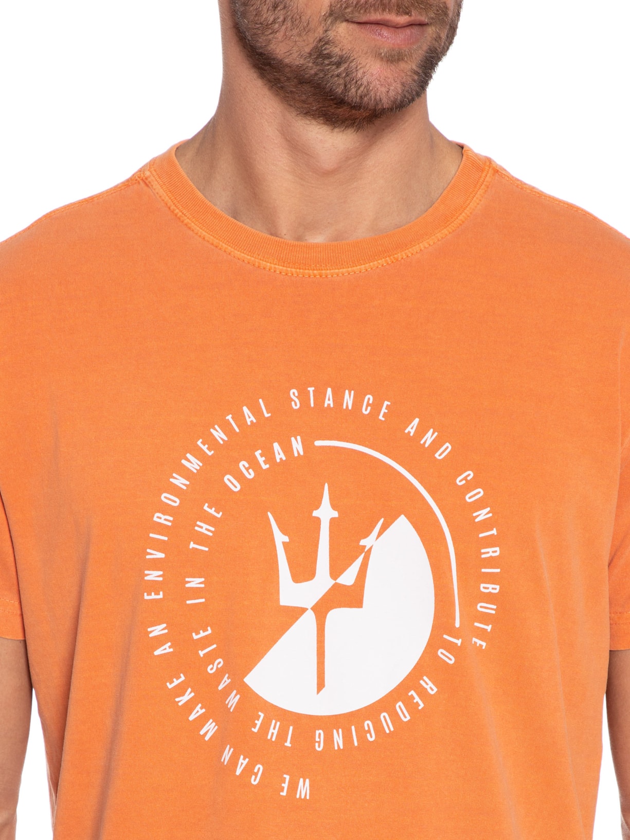 Camiseta Masculina Stone Environmental Stance Laranja Osklen