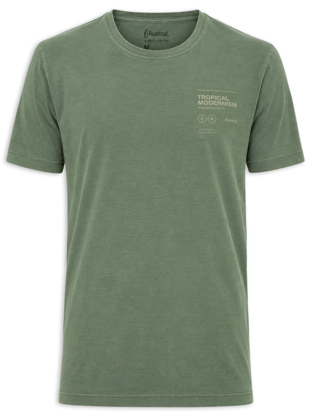 Camiseta Masculina Stone Estampa Tropical Verde Austral