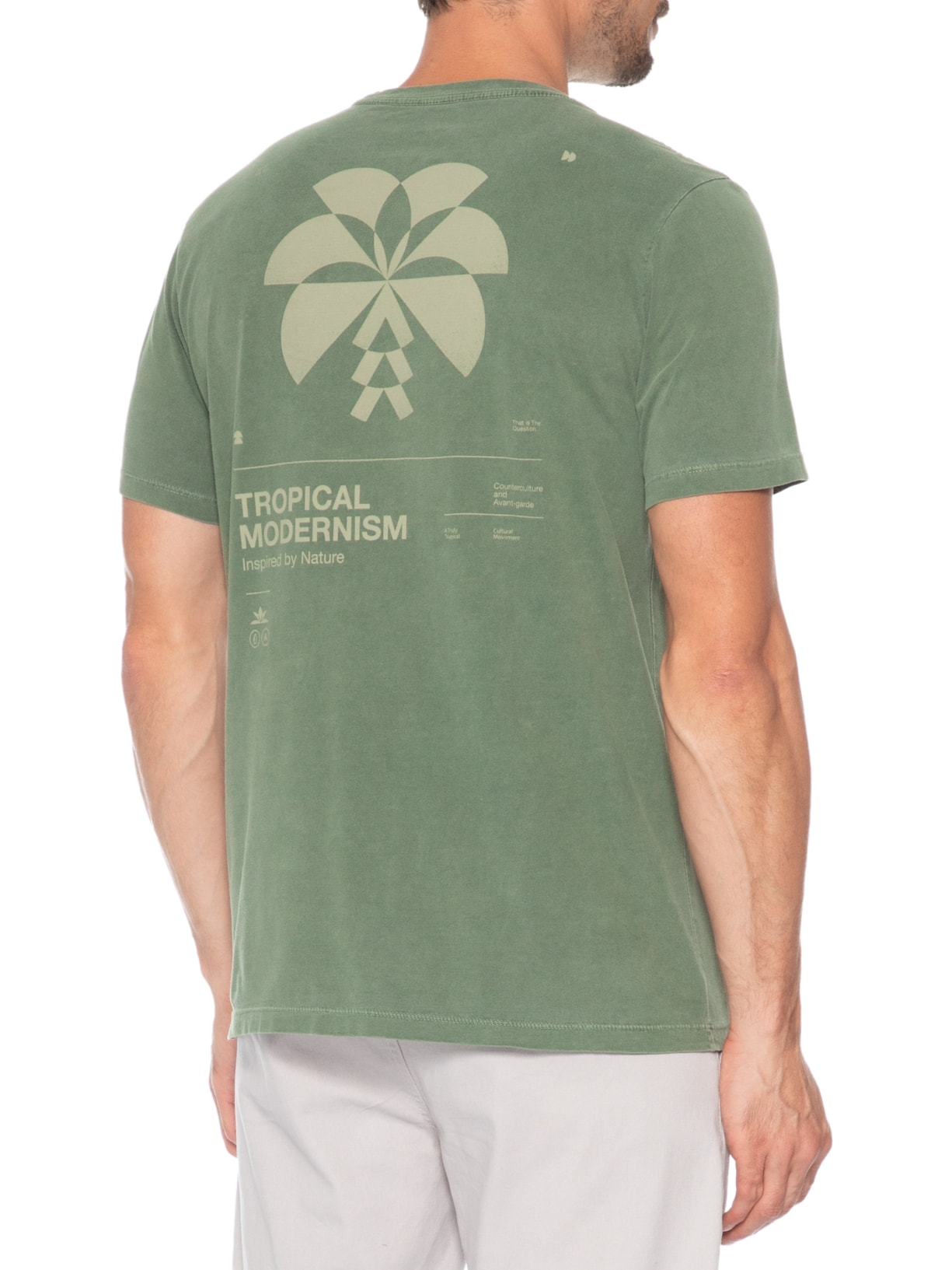 Camiseta Masculina Stone Estampa Tropical Verde Austral