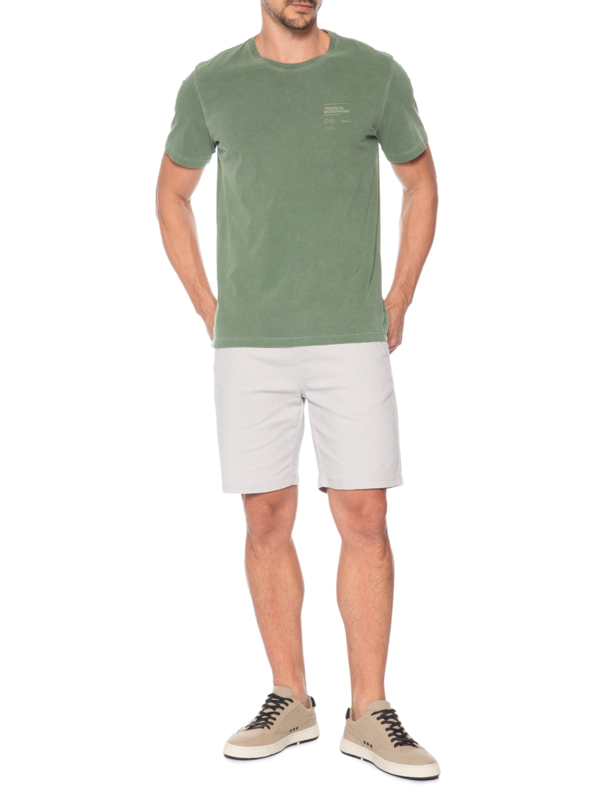 Camiseta Masculina Stone Estampa Tropical Verde Austral