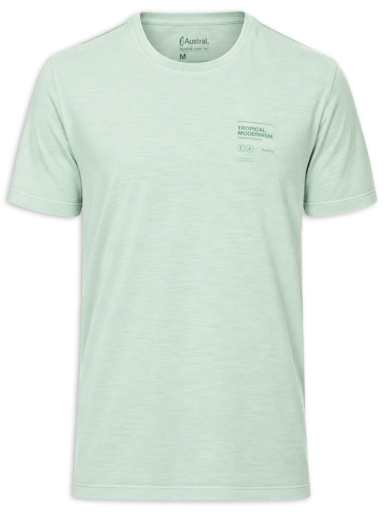 Camiseta Masculina Stone Estampa Tropical Verde Claro Austral