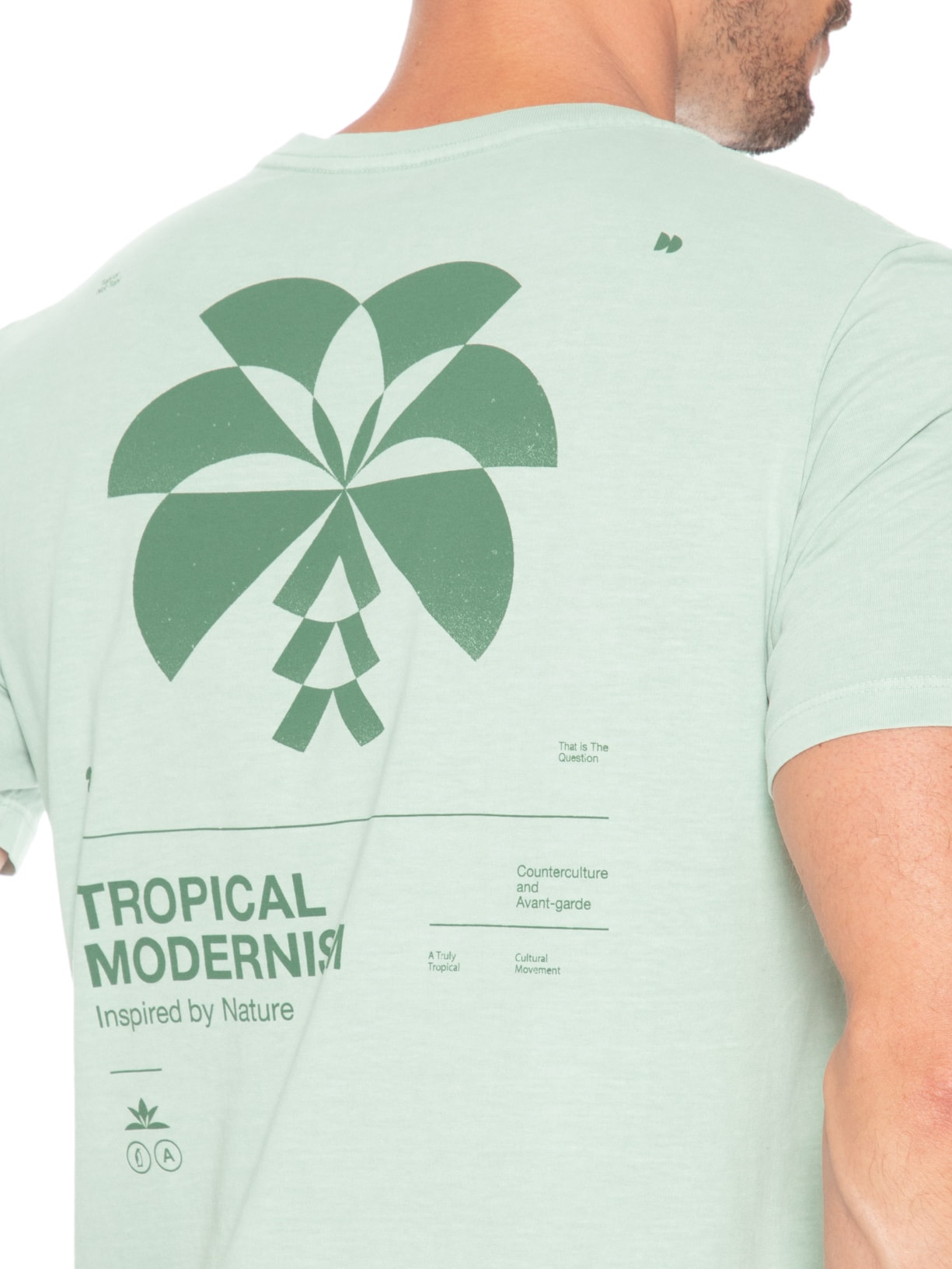Camiseta Masculina Stone Estampa Tropical Verde Claro Austral
