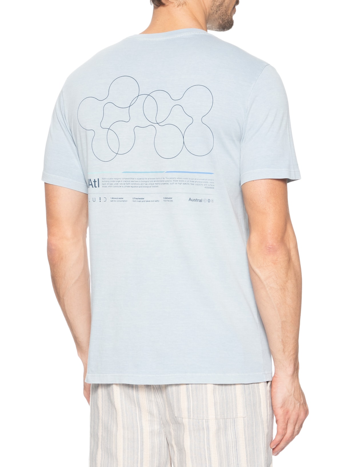 Camiseta Masculina Stone Estampada Fluid Azul Austral