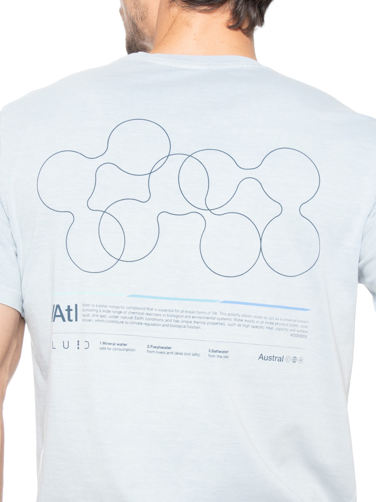 Camiseta Masculina Stone Estampada Fluid Azul Austral