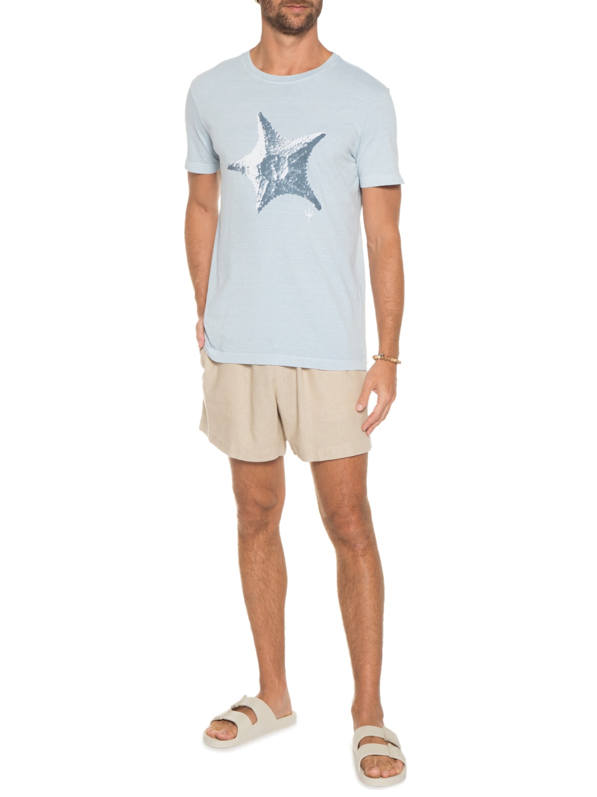Camiseta Masculina Stone Estrela Do Mar Azul Osklen