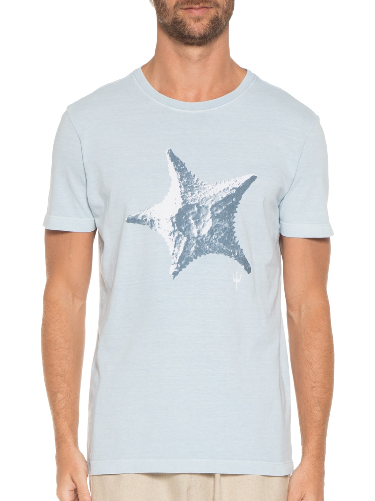 Camiseta Masculina Stone Estrela Do Mar Azul Osklen